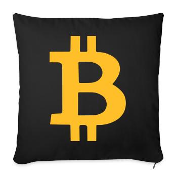 bitcoin - Sofa pillowcase 17,3'' x 17,3'' (45 x 45 cm) - black - Front