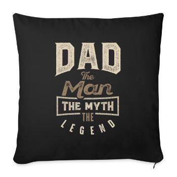 Papa Le Mythe La Légende - Housse de coussin décorative 45 x 45 cm - noir - Devant