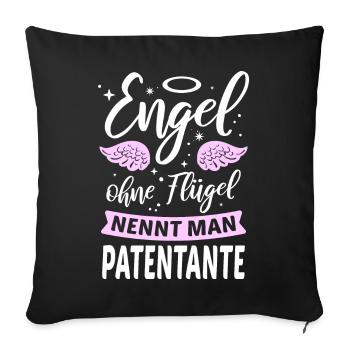 Angel without wings is called godmother - Sofa pillowcase 17,3'' x 17,3'' (45 x 45 cm) - black - Front