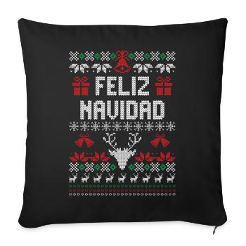 Feliz Navidad - Sofa pillowcase 17,3'' x 17,3'' (45 x 45 cm) - black - Front