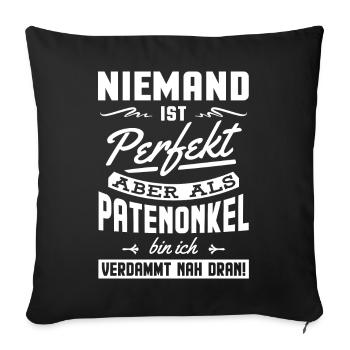 Pas parfait mais en tant que parrain je suis proche - Housse de coussin décorative 45 x 45 cm - noir - Devant