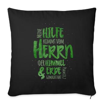Meine Hilfe Kommt Vom Herrn - Sofakissenbezug 45 x 45 cm - Schwarz - Vorne