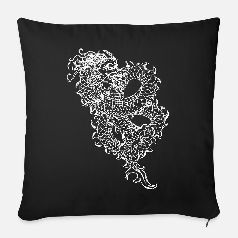 Chinesischer Drache Long - Sofakissenbezug 45 x 45 cm - Schwarz