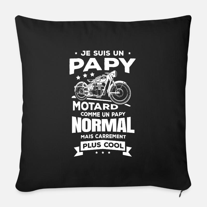 JE SUIS UN PAPY MOTARD - Housse de coussin décorative 45 x 45 cm - noir