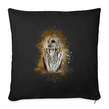 Owl with Big Eyes - Sofa pillowcase 17,3'' x 17,3'' (45 x 45 cm) - black - Front
