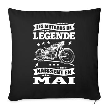 ANNIVERSAIRE MOTARD DE MAI - Housse de coussin décorative 45 x 45 cm - noir - Devant