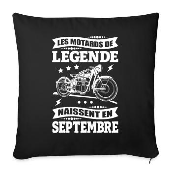 ANNIVERSAIRE MOTARD DE SEPTEMBRE - Housse de coussin décorative 45 x 45 cm - noir - Devant