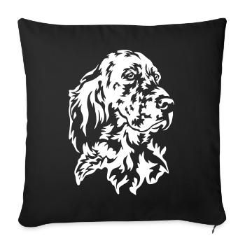 English Setter Head "Black Edition" - Sofa pillowcase 17,3'' x 17,3'' (45 x 45 cm) - black - Front