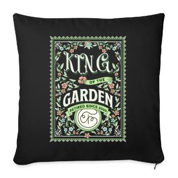 Retired garden lover grandpa - Sofa pillowcase 17,3'' x 17,3'' (45 x 45 cm) - black - Front