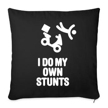 Pizza service Pizza delivery machine roller I do my own stunts - Sofa pillowcase 17,3'' x 17,3'' (45 x 45 cm) - black - Front