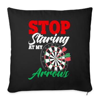 Dart Design Ne regarde pas mes flèches - Housse de coussin décorative 45 x 45 cm - noir - Devant