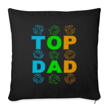 top dad colourful - Sofakissenbezug 45 x 45 cm - Schwarz - Vorne