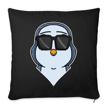 cool penguin with sunglasses - Sofa pillowcase 17,3'' x 17,3'' (45 x 45 cm) - black - Front