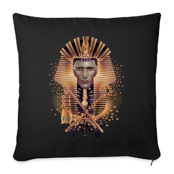 artful portrait of Egyptian king with mask - Sofa pillowcase 17,3'' x 17,3'' (45 x 45 cm) - black - Front