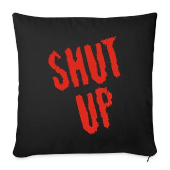 Be quiet! (red) - Sofa pillowcase 17,3'' x 17,3'' (45 x 45 cm) - black - Front