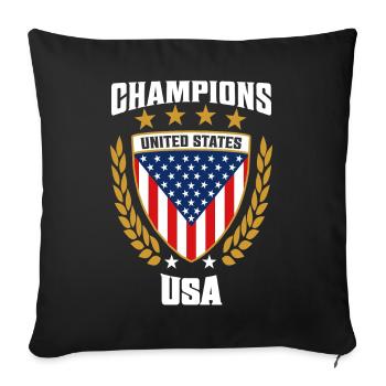 Champions USA - Célébrez la fierté américaine - Housse de coussin décorative 45 x 45 cm - noir - Devant