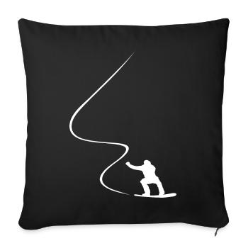 Snowboarder, Curve, Downhill, Freerider, Winter - Sofa pillowcase 17,3'' x 17,3'' (45 x 45 cm) - black - Front