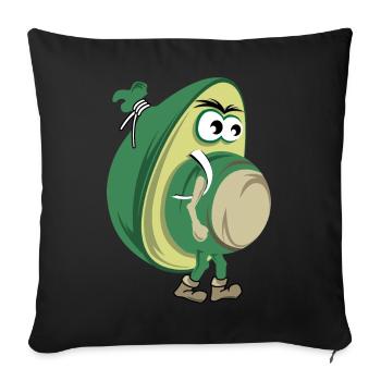 funny avocado hiking nature forest icon icon - Sofa pillowcase 17,3'' x 17,3'' (45 x 45 cm) - black - Front
