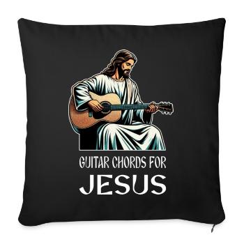 accords de guitare pour musique de Jésus Christ - Housse de coussin décorative 45 x 45 cm - noir - Devant