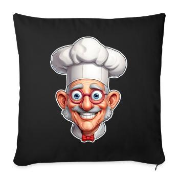 Crazy chef - Sofa pillowcase 17,3'' x 17,3'' (45 x 45 cm) - black - Front