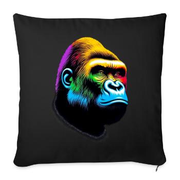 Gorille - Housse de coussin décorative 45 x 45 cm - noir - Devant
