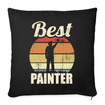 Best Painter - Sofa pillowcase 17,3'' x 17,3'' (45 x 45 cm) - black - Front