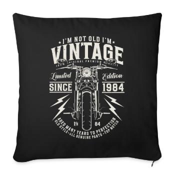 1984 Vintage Born Anniversaire Vintage Moto - Housse de coussin décorative 45 x 45 cm - noir - Devant
