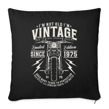 1975 Vintage Birthday Vintage Motorcycle - Sofa pillowcase 17,3'' x 17,3'' (45 x 45 cm) - black - Front