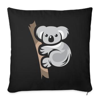 Koala Ours Bande Dessinée Animal Australie Nature Dessin Animé Logo - Housse de coussin décorative 45 x 45 cm - noir - Devant