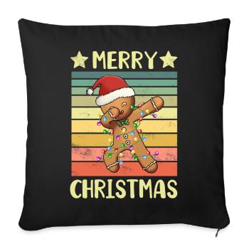 Merry Christmas Gingerbread Man - Sofa pillowcase 17,3'' x 17,3'' (45 x 45 cm) - black - Front