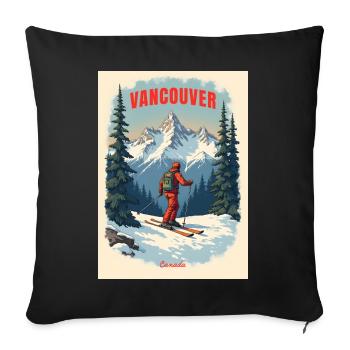 Vancouver Mountain Scenery - Sofa pillowcase 17,3'' x 17,3'' (45 x 45 cm) - black - Front