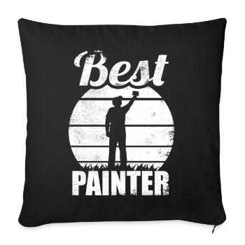 Best Painter and Varnisher - Sofa pillowcase 17,3'' x 17,3'' (45 x 45 cm) - black - Front