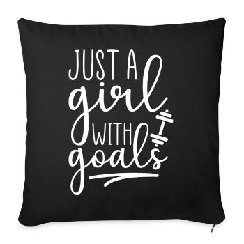 Juste une fille avec des objectifs - Motivation pour la forme physique - Housse de coussin décorative 45 x 45 cm - noir - Devant
