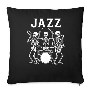 Jazz Skeleton Band Illustration - Sofa pillowcase 17,3'' x 17,3'' (45 x 45 cm) - black - Front