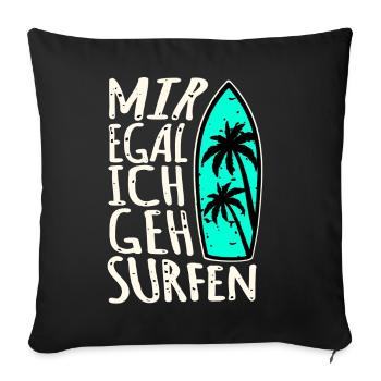 Je m’en fiche, je vais surfer - Housse de coussin décorative 45 x 45 cm - noir - Devant