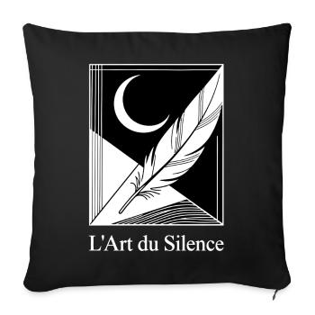 Lune Plume Géométrique - Housse de coussin décorative 45 x 45 cm - noir - Devant