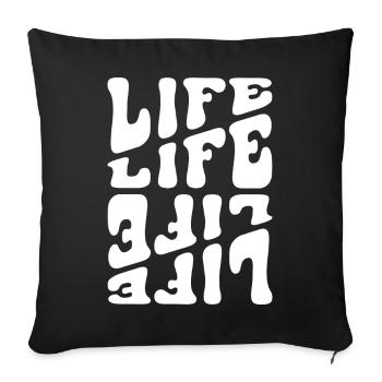Life like Letters Psychedelic - Sofa pillowcase 17,3'' x 17,3'' (45 x 45 cm) - black - Front