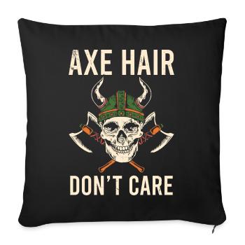 Mythologie viking Valhalla guerrier hache dictons - Housse de coussin décorative 45 x 45 cm - noir - Devant