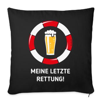 Mon dernier recours ! (Bière / Willibecher / NEG) - Housse de coussin décorative 45 x 45 cm - noir - Devant