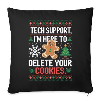 Dicton de cookie du support technique - Housse de coussin décorative 45 x 45 cm - noir - Devant