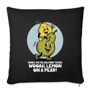 Citron sur une poire - Housse de coussin décorative 45 x 45 cm - noir - Devant