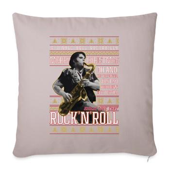 Eddie Rockabilly Sax Sweat Vilain de Noël - Housse de coussin décorative 45 x 45 cm - taupe clair - Devant