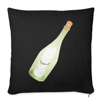Romantic Vintage Message in a Bottle with Old Message - Sofa pillowcase 17,3'' x 17,3'' (45 x 45 cm) - black - Front
