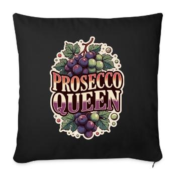 Prosecco Queen Party - Housse de coussin décorative 45 x 45 cm - noir - Devant