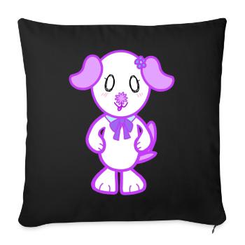 KawaiiDOGGOS – Flora-Druck - Sofakissenbezug 45 x 45 cm - Schwarz - Vorne