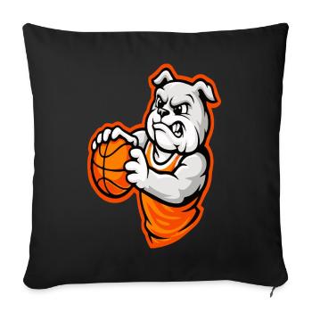 Power Basketball Bulldog Mascot - Sofa pillowcase 17,3'' x 17,3'' (45 x 45 cm) - black - Front