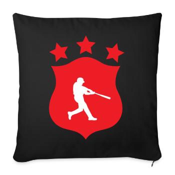 Baseball - Sports - Sofa pillowcase 17,3'' x 17,3'' (45 x 45 cm) - black - Front