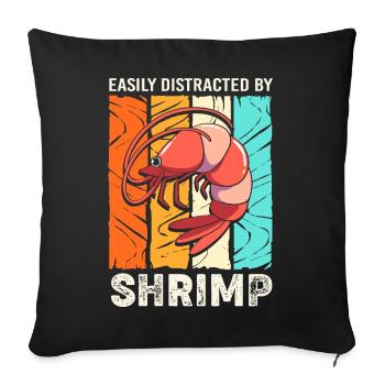 Krabbe Languste Meeresfrüchte Shrimp - Sofakissenbezug 45 x 45 cm - Schwarz - Vorne