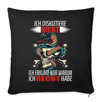 I don't argue - I just explain... - Sofa pillowcase 17,3'' x 17,3'' (45 x 45 cm) - black - Front