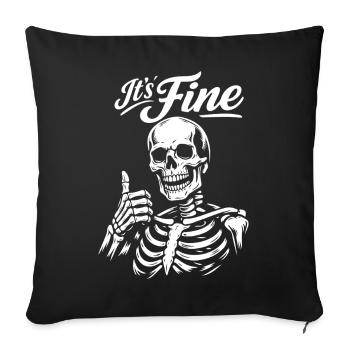 Sein feines Skelett Daumen hoch - Sofakissenbezug 45 x 45 cm - Schwarz - Vorne